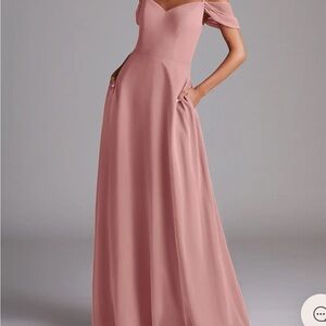 Azazie Blush Maxi Dress